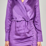 Long Sleeve Satin Mini Dress