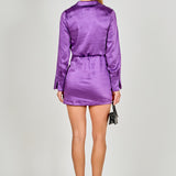 Long Sleeve Satin Mini Dress