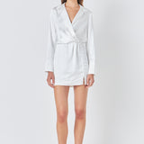 Long Sleeve Satin Mini Dress