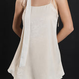 Spaghetti Tie Belted Romper Dress