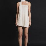 Spaghetti Tie Belted Romper Dress