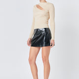 Faux Leather Skort