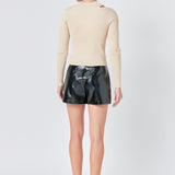 Faux Leather Skort