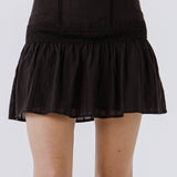 Yoke Flared Mini Skirt