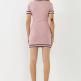 Piping Contrast Knit Pocket Dress