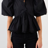 Puff Sleeve Peplum Top