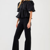 Puff Sleeve Peplum Top