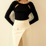 Double Cut Out Knit Top