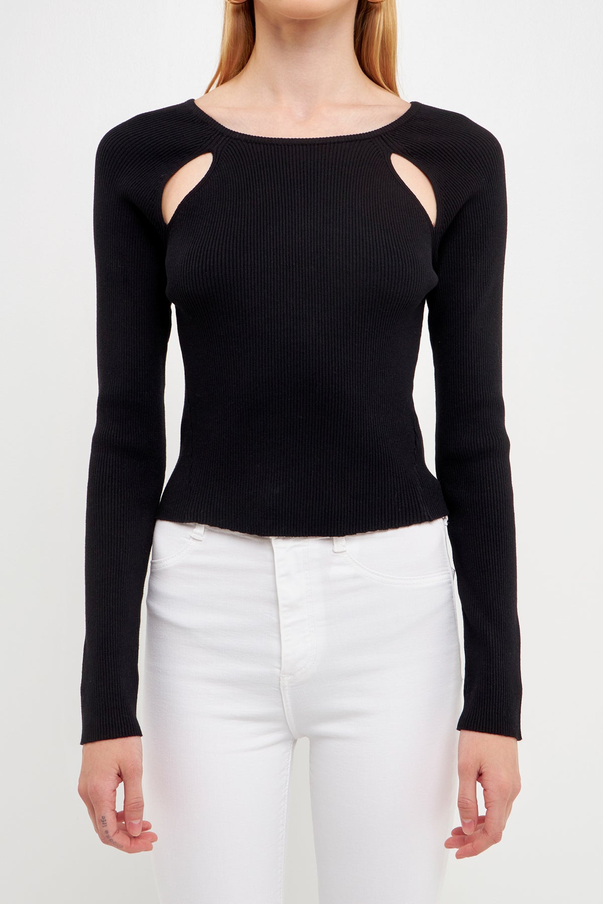 Double Cut Out Knit Top