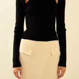 Double Cut Out Knit Top