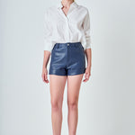 Endless Rose - Faux Leather Shorts NAVY / S Endless Rose - Faux Leather Shorts NAVY / S