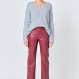 High-Waisted Faux Leather Pants