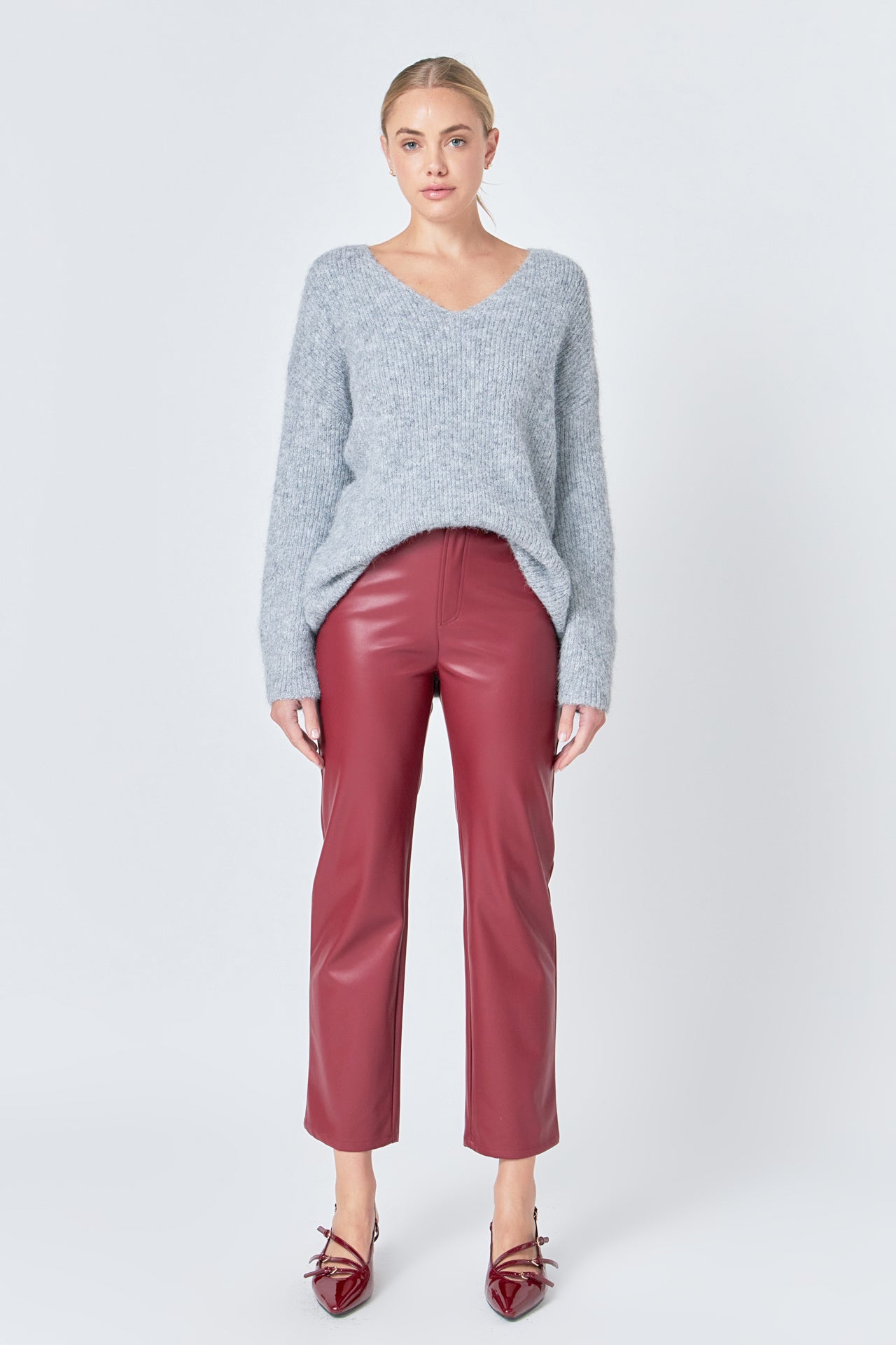 High-Waisted Faux Leather Pants