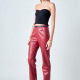 High-Waisted Faux Leather Pants