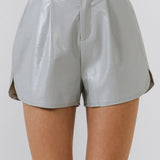 High-Waisted Faux Leather Shorts