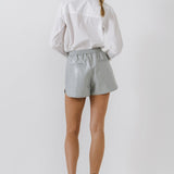 High-Waisted Faux Leather Shorts