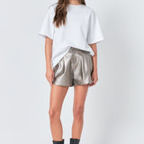 High-Waisted Faux Leather Shorts