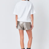 High-Waisted Faux Leather Shorts