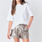 High-Waisted Faux Leather Shorts