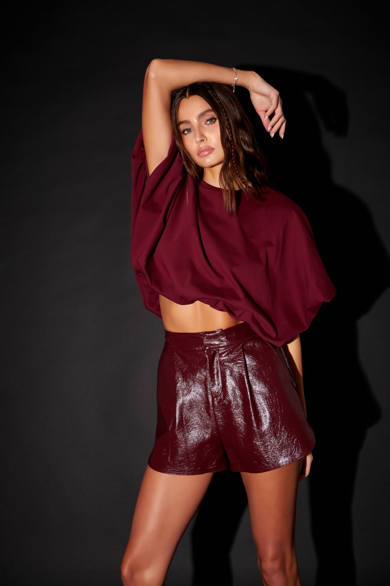 High-Waisted Faux Leather Shorts