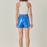 High-Waisted Faux Leather Shorts