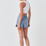 High-Waisted Faux Leather Shorts