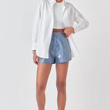 High-Waisted Faux Leather Shorts