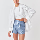 High-Waisted Faux Leather Shorts