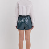 High-Waisted Faux Leather Shorts