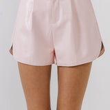 High-Waisted Faux Leather Shorts