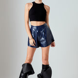 High-Waisted Faux Leather Shorts