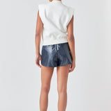 High-Waisted Faux Leather Shorts