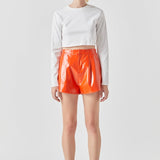 High-Waisted Faux Leather Shorts