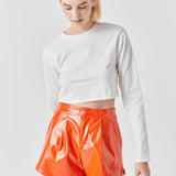 High-Waisted Faux Leather Shorts