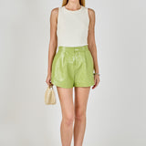 High-Waisted Faux Leather Shorts
