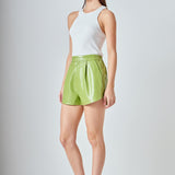 High-Waisted Faux Leather Shorts