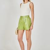 High-Waisted Faux Leather Shorts