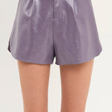 High-Waisted Faux Leather Shorts