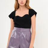 High-Waisted Faux Leather Shorts