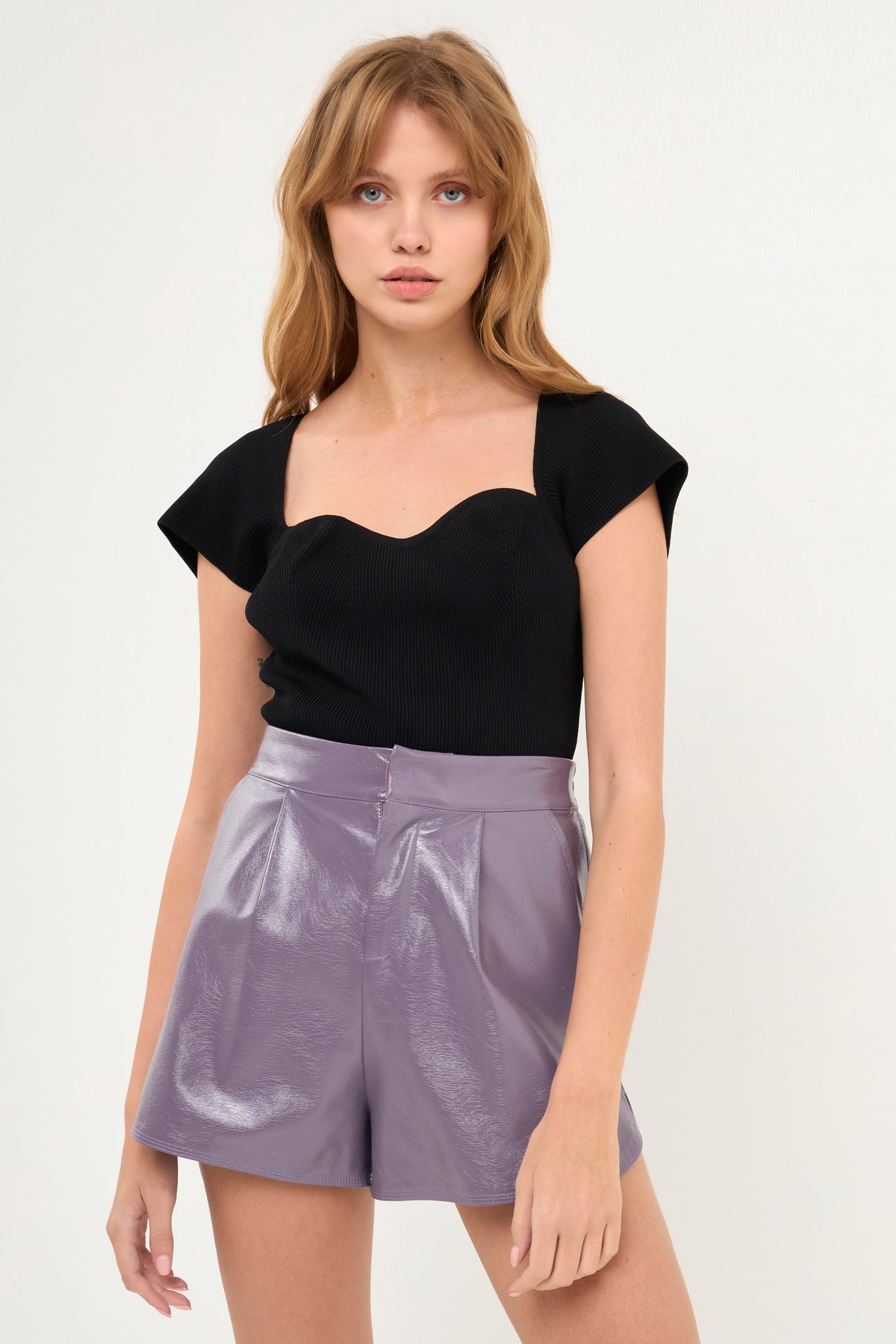 High-Waisted Faux Leather Shorts