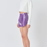 High-Waisted Faux Leather Shorts