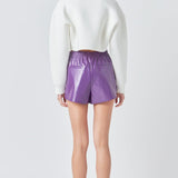 High-Waisted Faux Leather Shorts