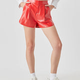 High-Waisted Faux Leather Shorts