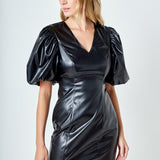 PU Fitted Mini Dress