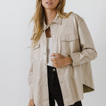 GREY LAB - Pu Button Down Jacket - JACKETS available at Objectrare