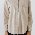 GREY LAB - Pu Button Down Jacket - JACKETS available at Objectrare