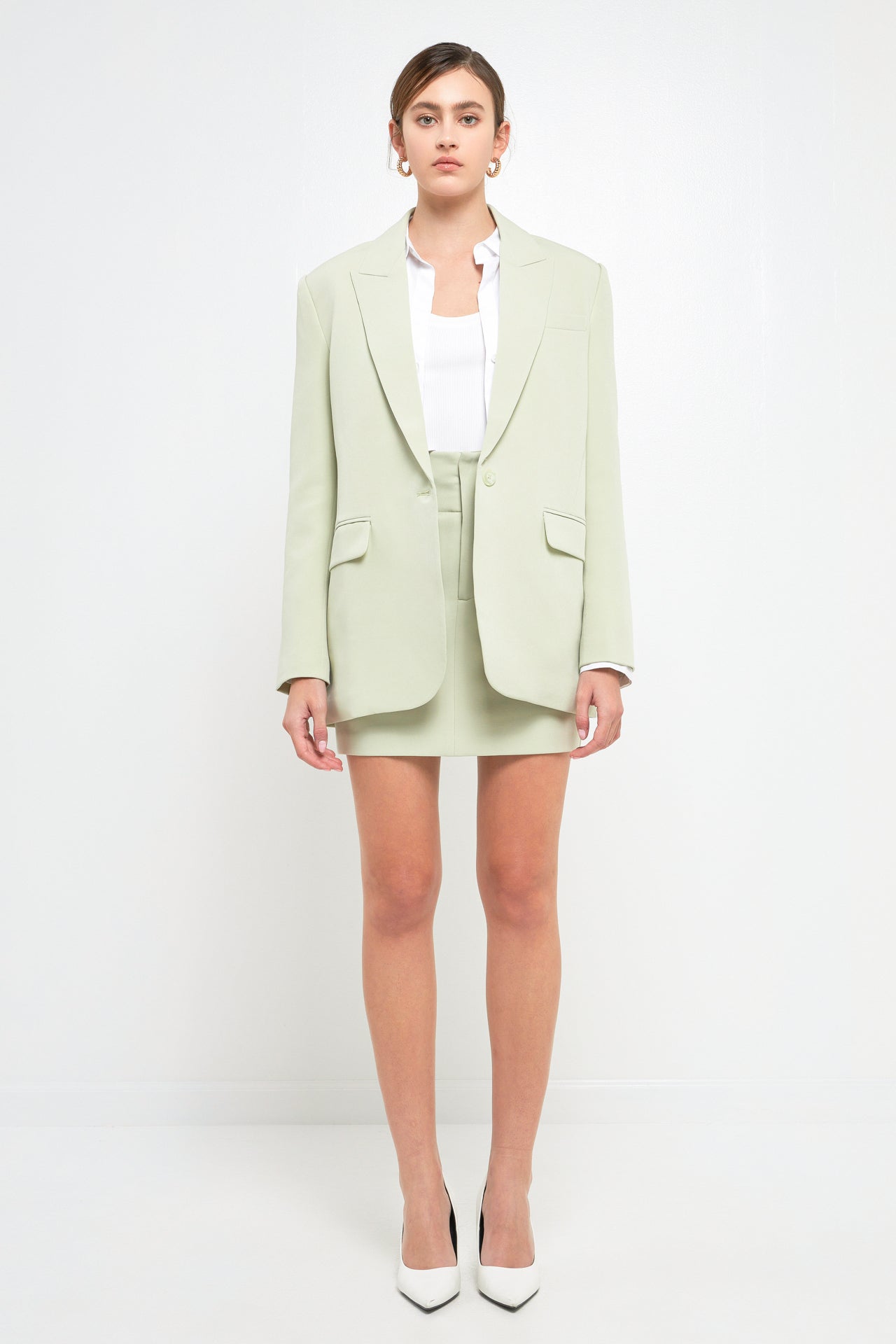 One Button Down Boxy Blazer