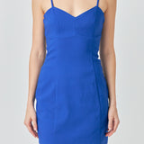 Stretch Fabric Fitted Mini Dress