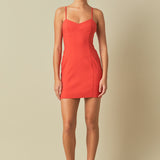 Stretch Fabric Fitted Mini Dress