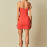 Stretch Fabric Fitted Mini Dress